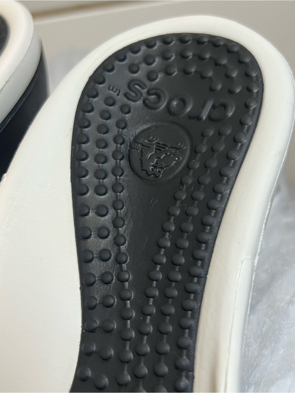 Crocs Sassari Women's Size 9 | Black White Wedge Heels Open Toe | Pool Boat - Picture 3 of 13